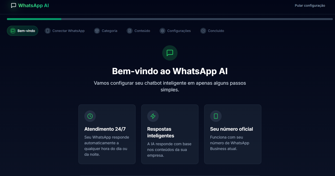 Passo 1: Cadastre-se e conecte seu WhatsApp comercial